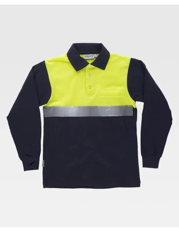 Polo da Lavoro Manica Lunga 100% Cotone Alta Visibilità C3843 - Workteam