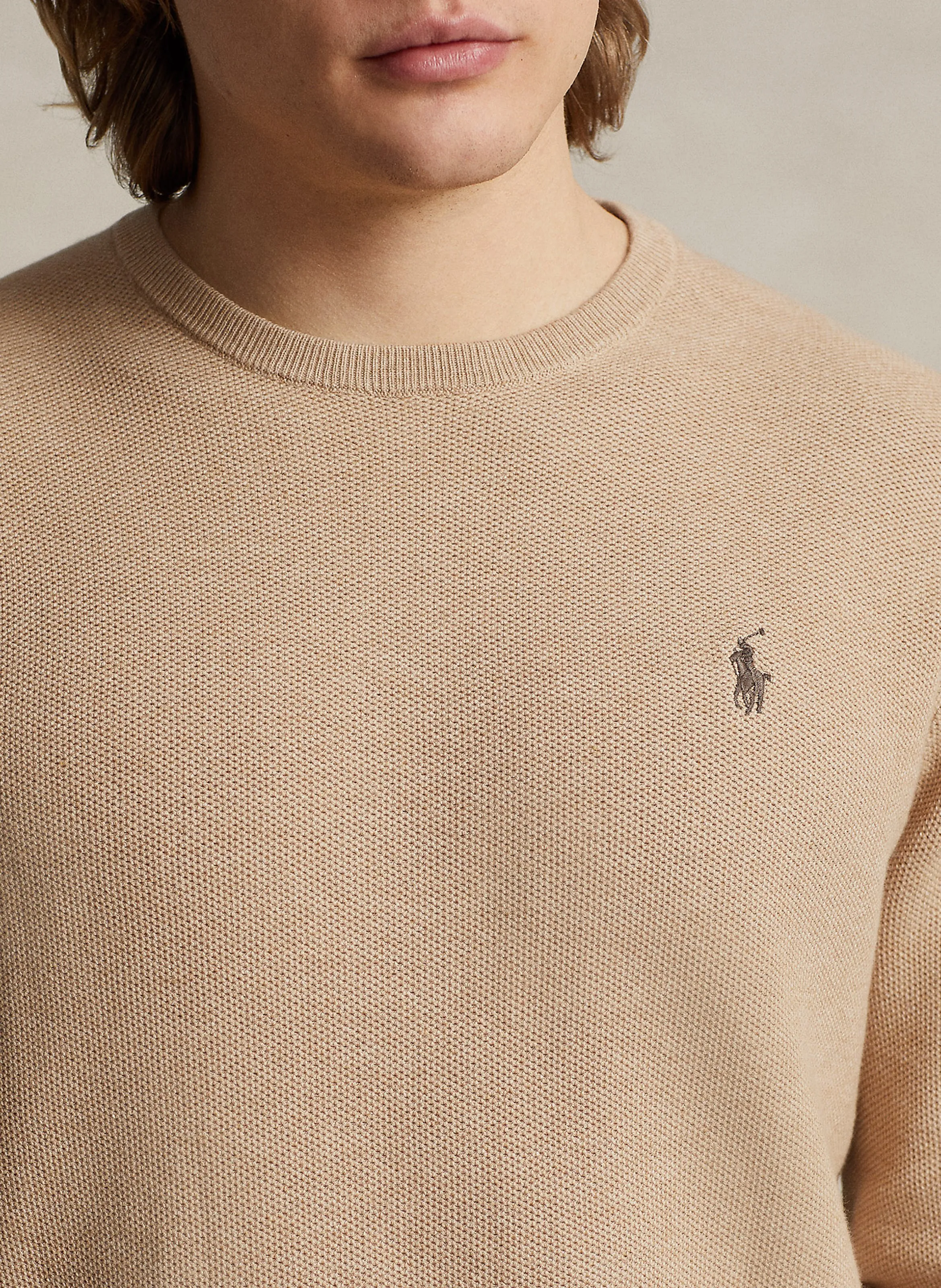  POLO RALPH LAUREN   Maglione dritto scollo tondo in cotone | Marrone