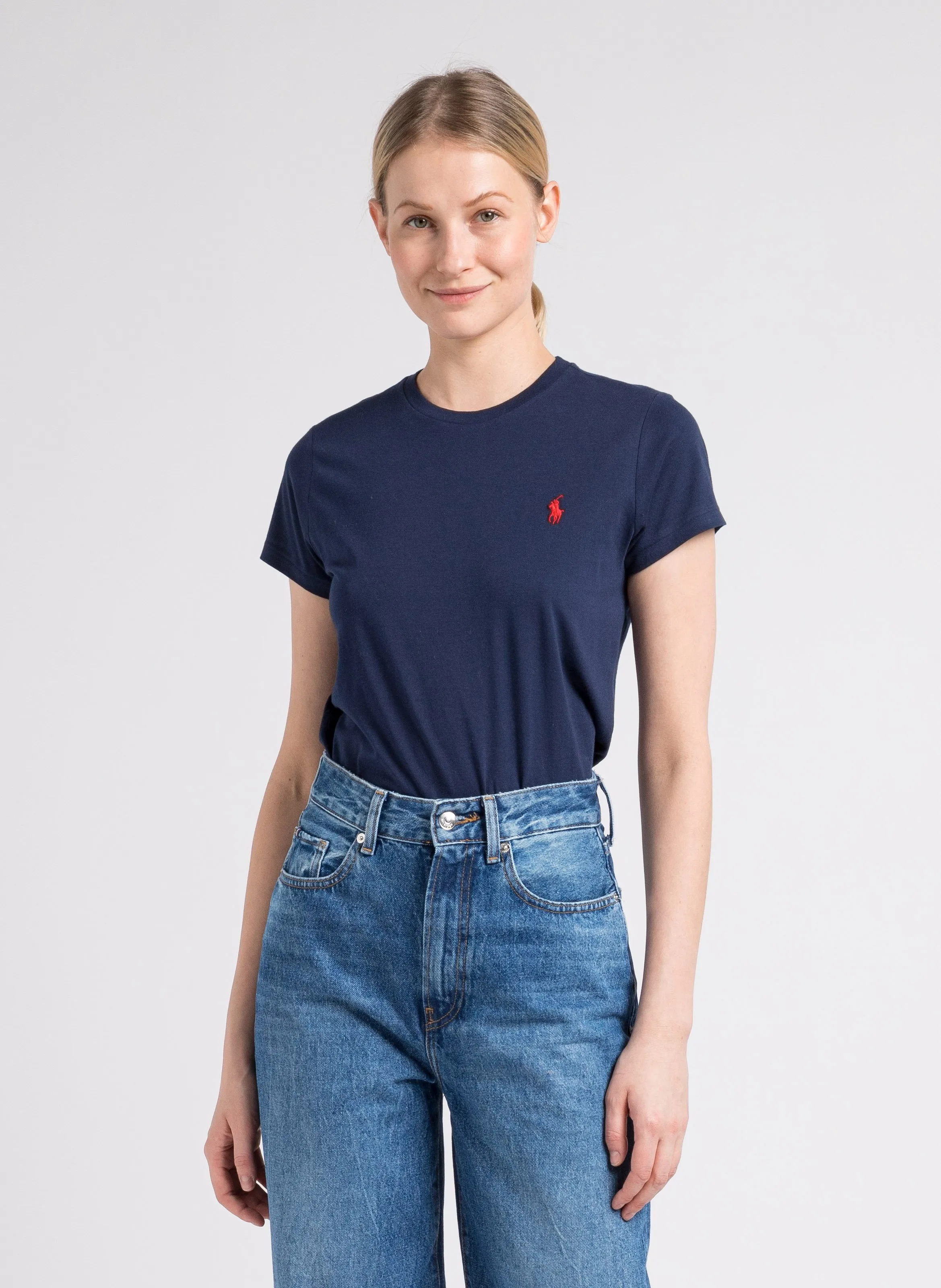  POLO RALPH LAUREN   T-shirt scollo tondo in cotone | Blu