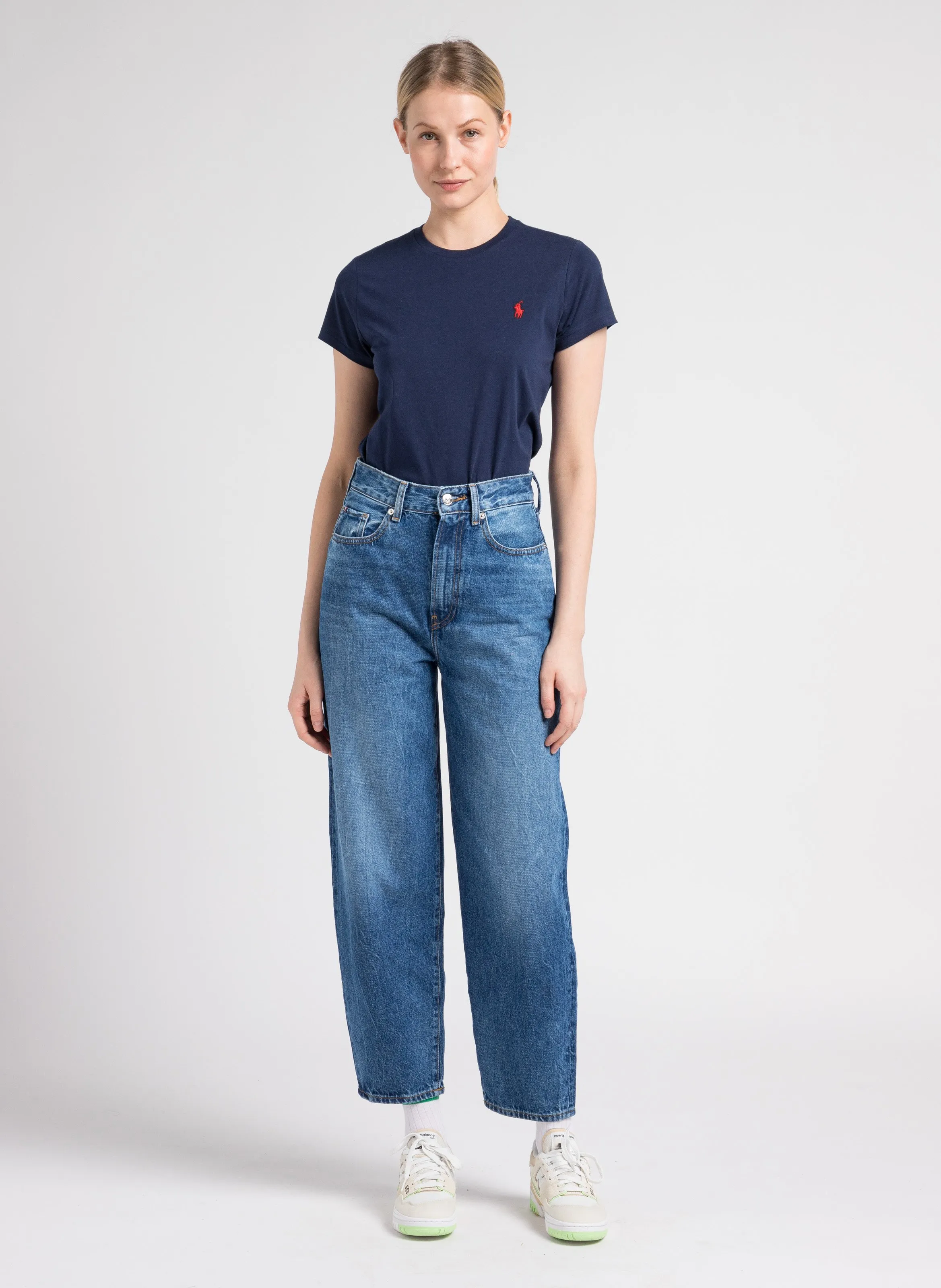  POLO RALPH LAUREN   T-shirt scollo tondo in cotone | Blu