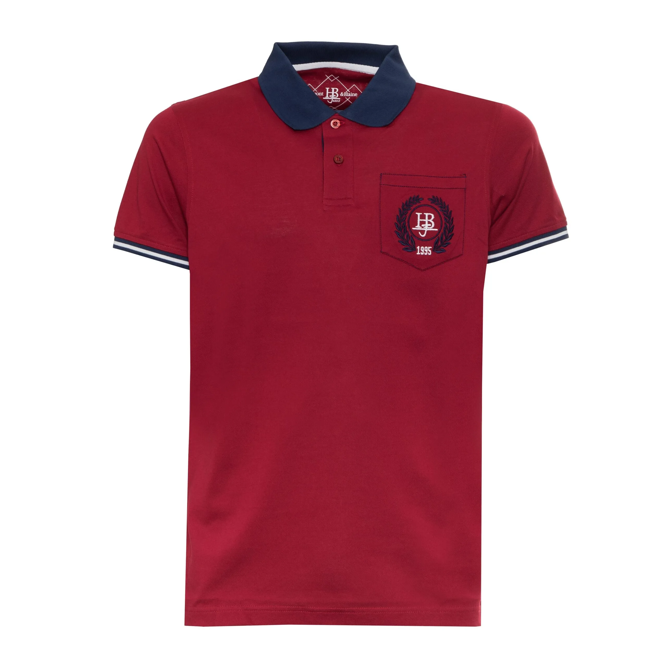 Polo uomo rossa profilo blu | Harmont & Blaine