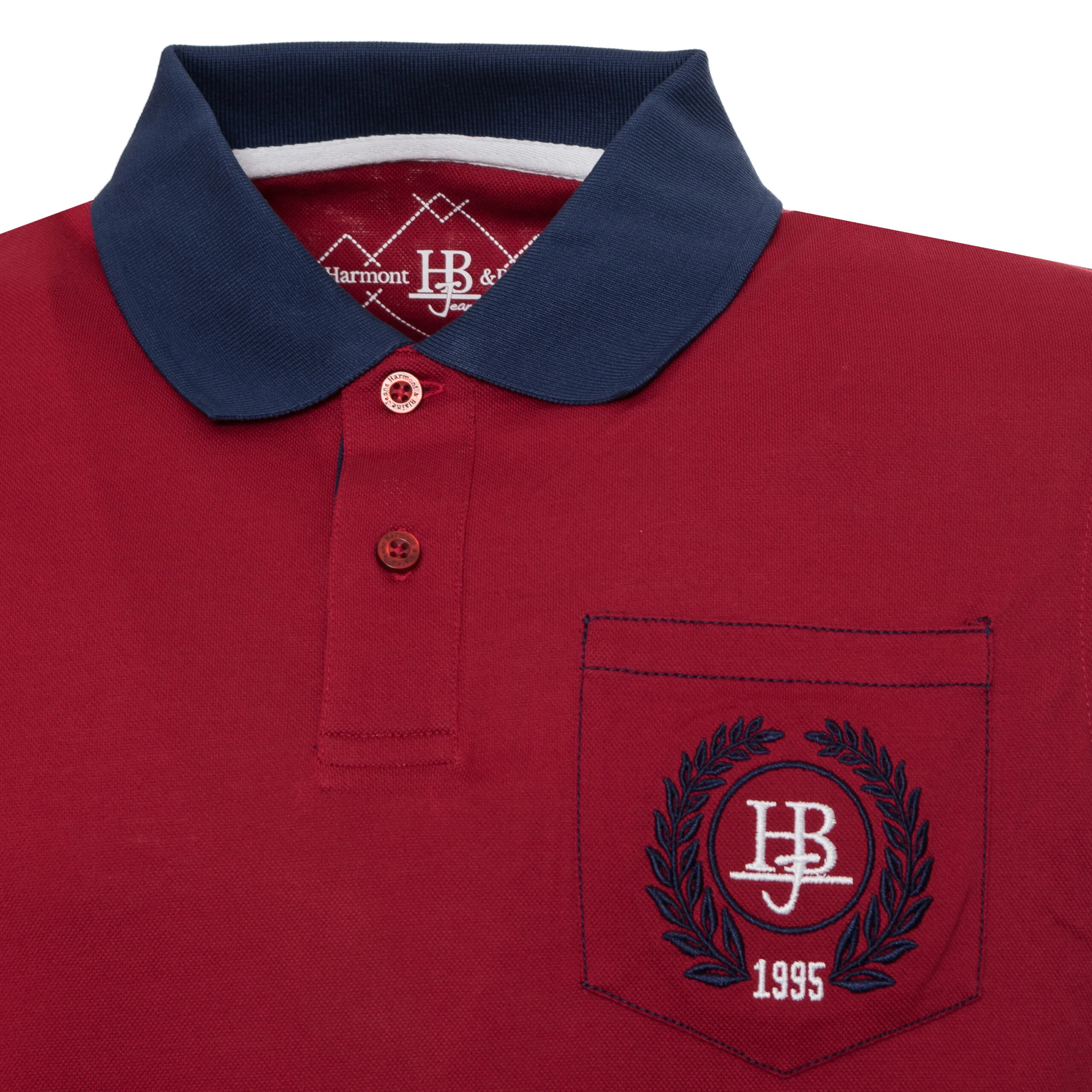 Polo uomo rossa profilo blu | Harmont & Blaine