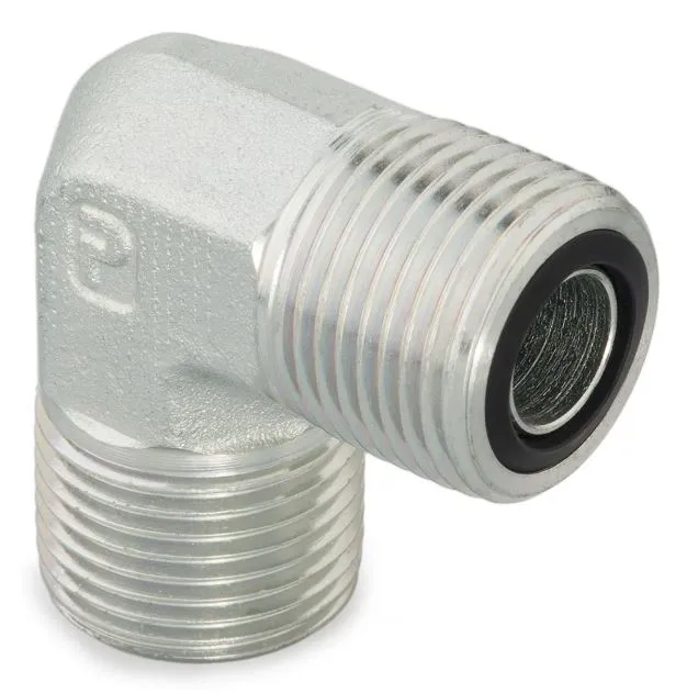 Raccordo intermedio dritto idraulico a compressione Parker, connettore A: 1/4 poll., B: 1/4 poll., in Acciaio