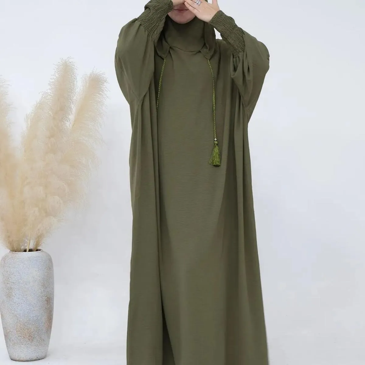 Ramadan Niqab Khimar Musulmano Abaya Dubai Turchia Islam Preghiera Abiti Abiti africani Per le donne Abito Caftano Robe Femme Mu