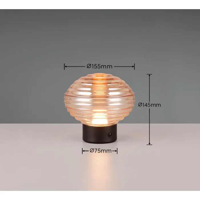 Reality EARL Lampada da tavolo LED Nero, 1-Luce