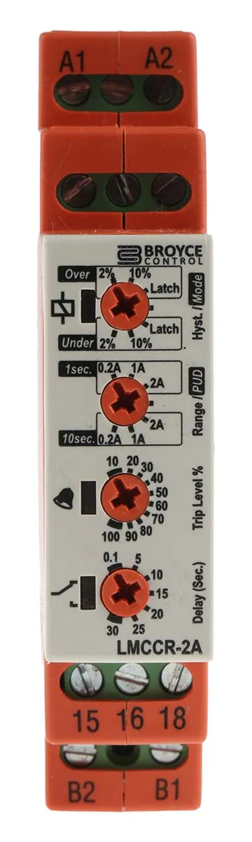 Relè di monitoraggio Corrente Broyce Control LMCCR-2A 24-230VAC/DC serie L, SPDT