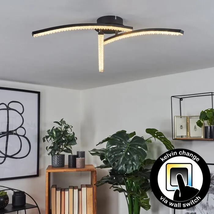 Rheinfelden Plafoniera LED con effetto brillante, Chiaro, 1-Luce