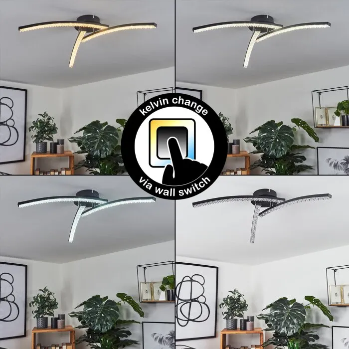 Rheinfelden Plafoniera LED con effetto brillante, Chiaro, 1-Luce