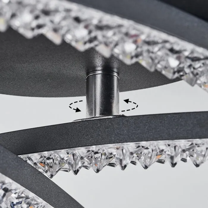 Rheinfelden Plafoniera LED con effetto brillante, Chiaro, 1-Luce