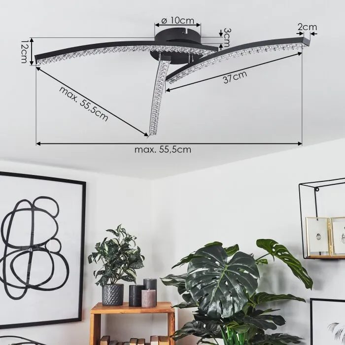 Rheinfelden Plafoniera LED con effetto brillante, Chiaro, 1-Luce