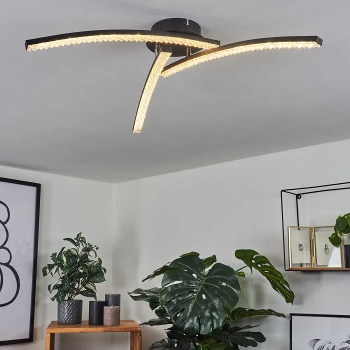 Rheinfelden Plafoniera LED con effetto brillante, Chiaro, 1-Luce