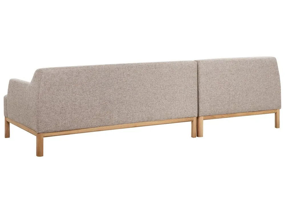 Right Hand Fabric Corner Sofa Light Brown SOSJO