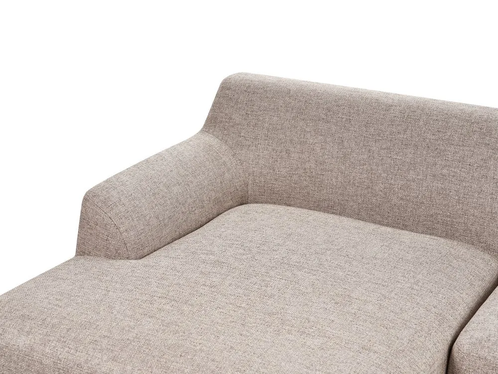 Right Hand Fabric Corner Sofa Light Brown SOSJO