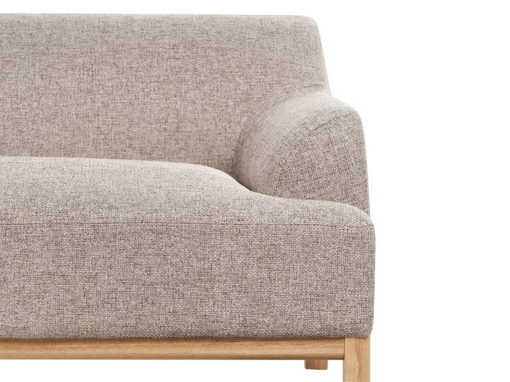 Right Hand Fabric Corner Sofa Light Brown SOSJO