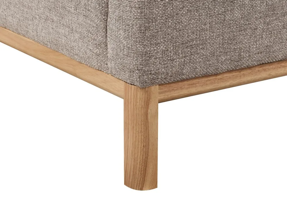 Right Hand Fabric Corner Sofa Light Brown SOSJO