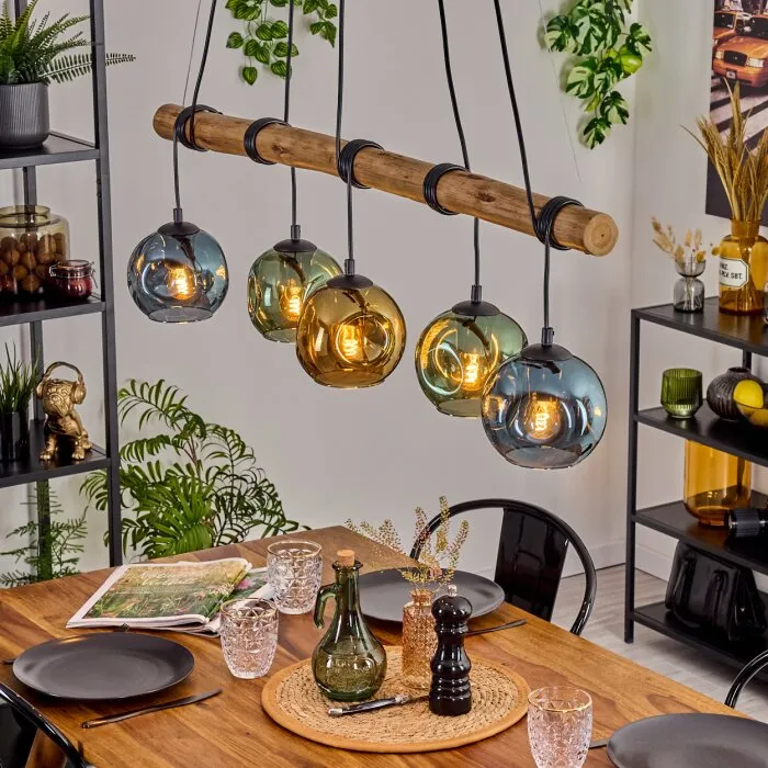 Ripoll Lampadario a sospensione, Lampada a sfera, Lampada a sospensione Écru, Nero, 5-Luci