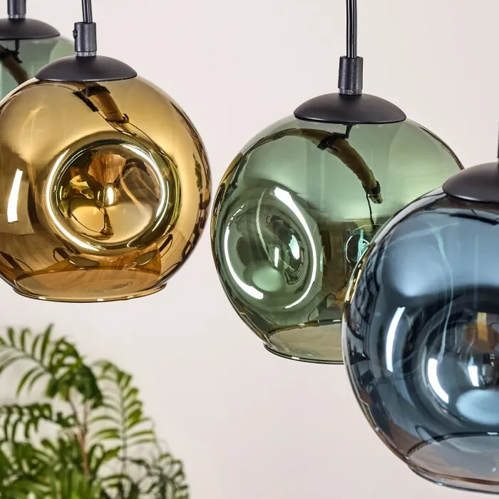 Ripoll Lampadario a sospensione, Lampada a sfera, Lampada a sospensione Écru, Nero, 5-Luci