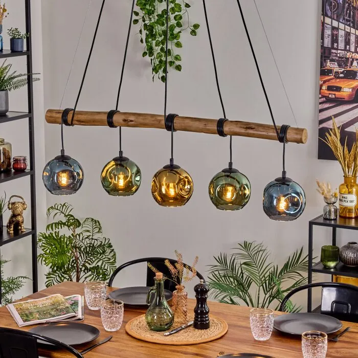 Ripoll Lampadario a sospensione, Lampada a sfera, Lampada a sospensione Écru, Nero, 5-Luci