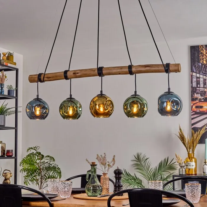 Ripoll Lampadario a sospensione, Lampada a sfera, Lampada a sospensione Écru, Nero, 5-Luci