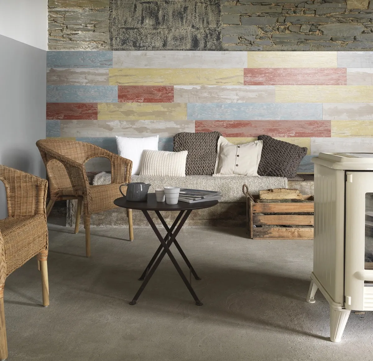 Rivestimento murale decorativo Cabane blu