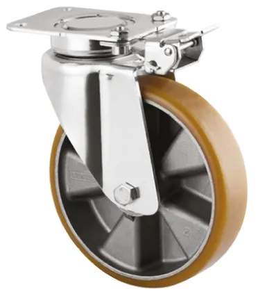 Ruota per carrelli orientabile con freno Tente in Poliuretano, Ø 200mm, 600kg