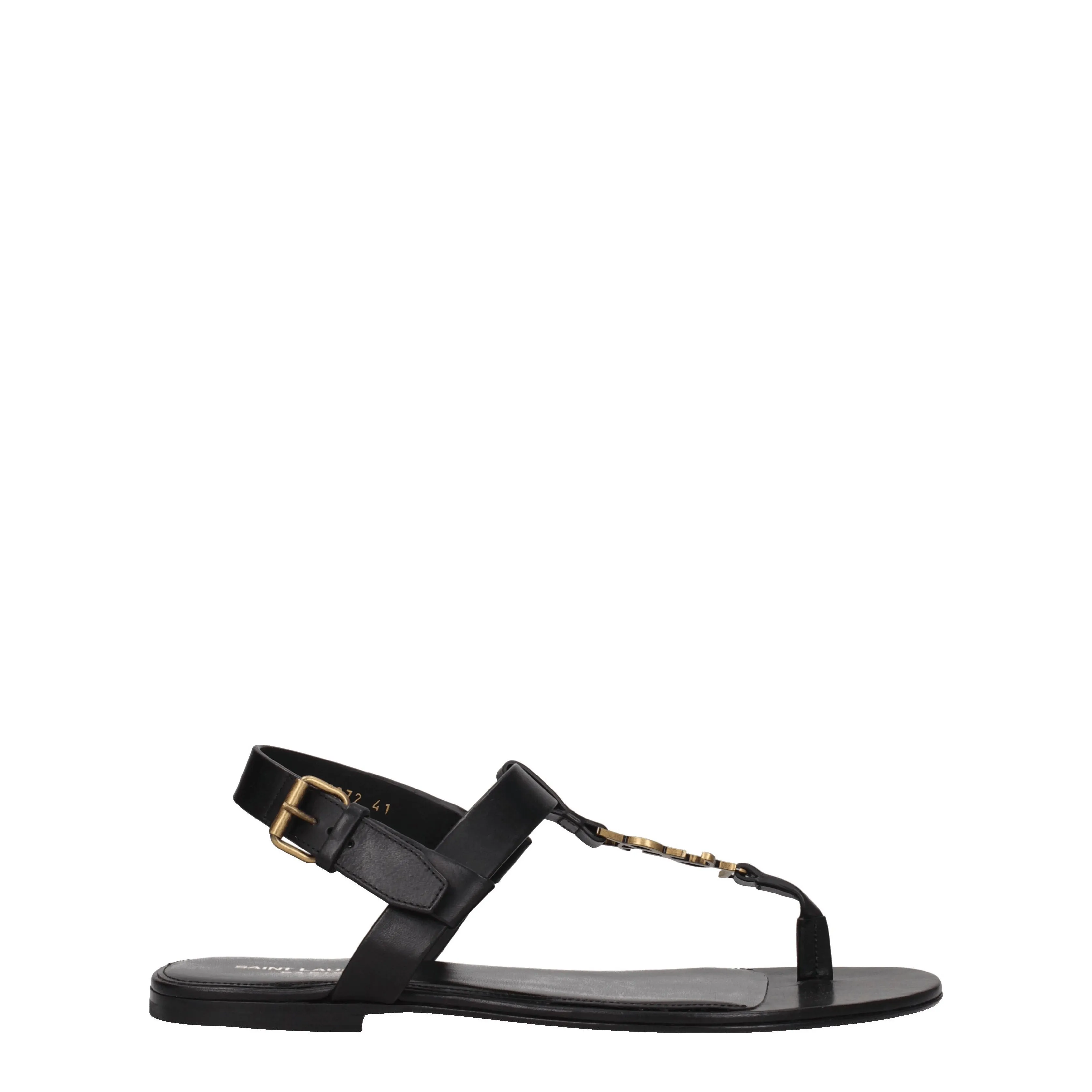 Saint Laurent Infradito Cassandra Uomo Pelle Nero