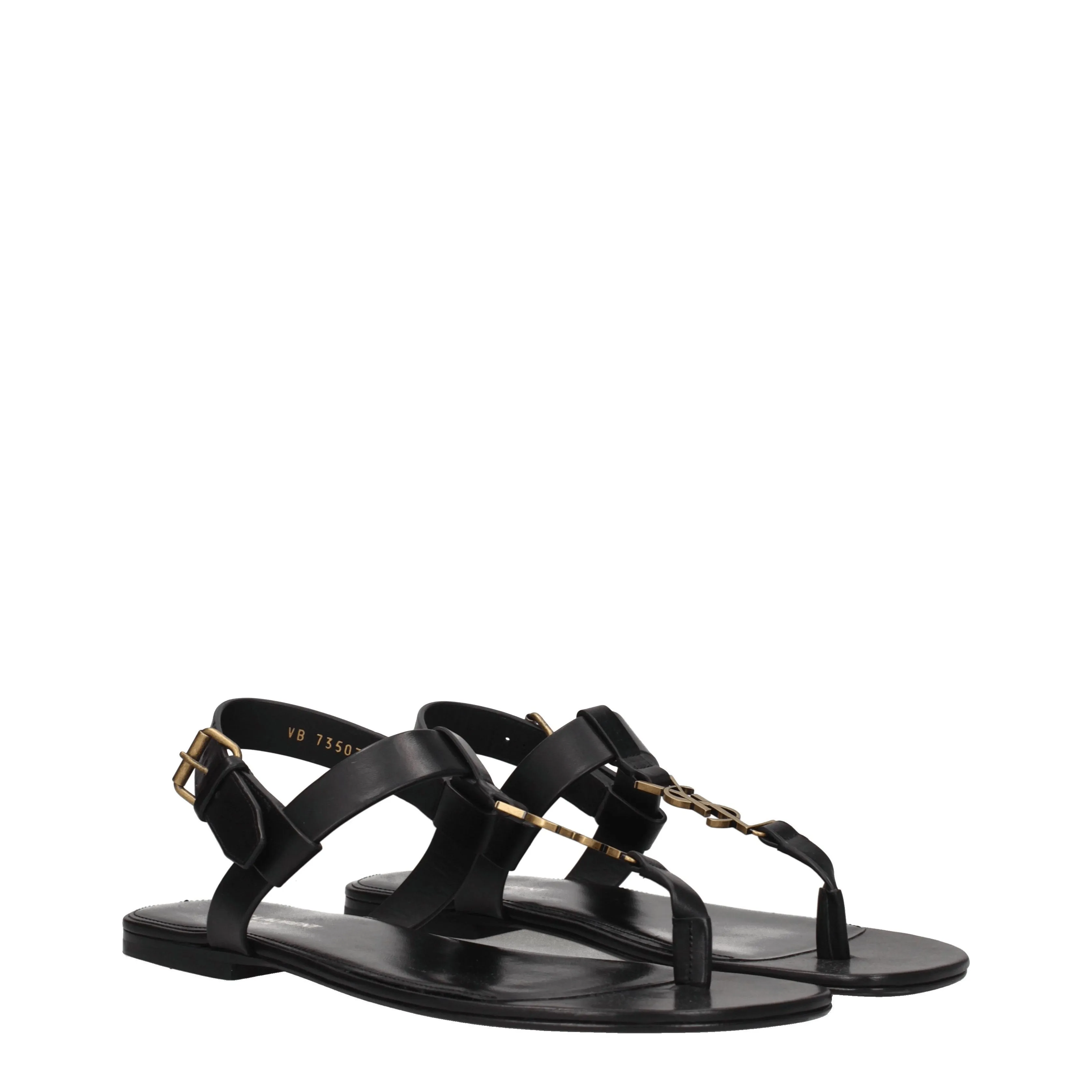 Saint Laurent Infradito Cassandra Uomo Pelle Nero
