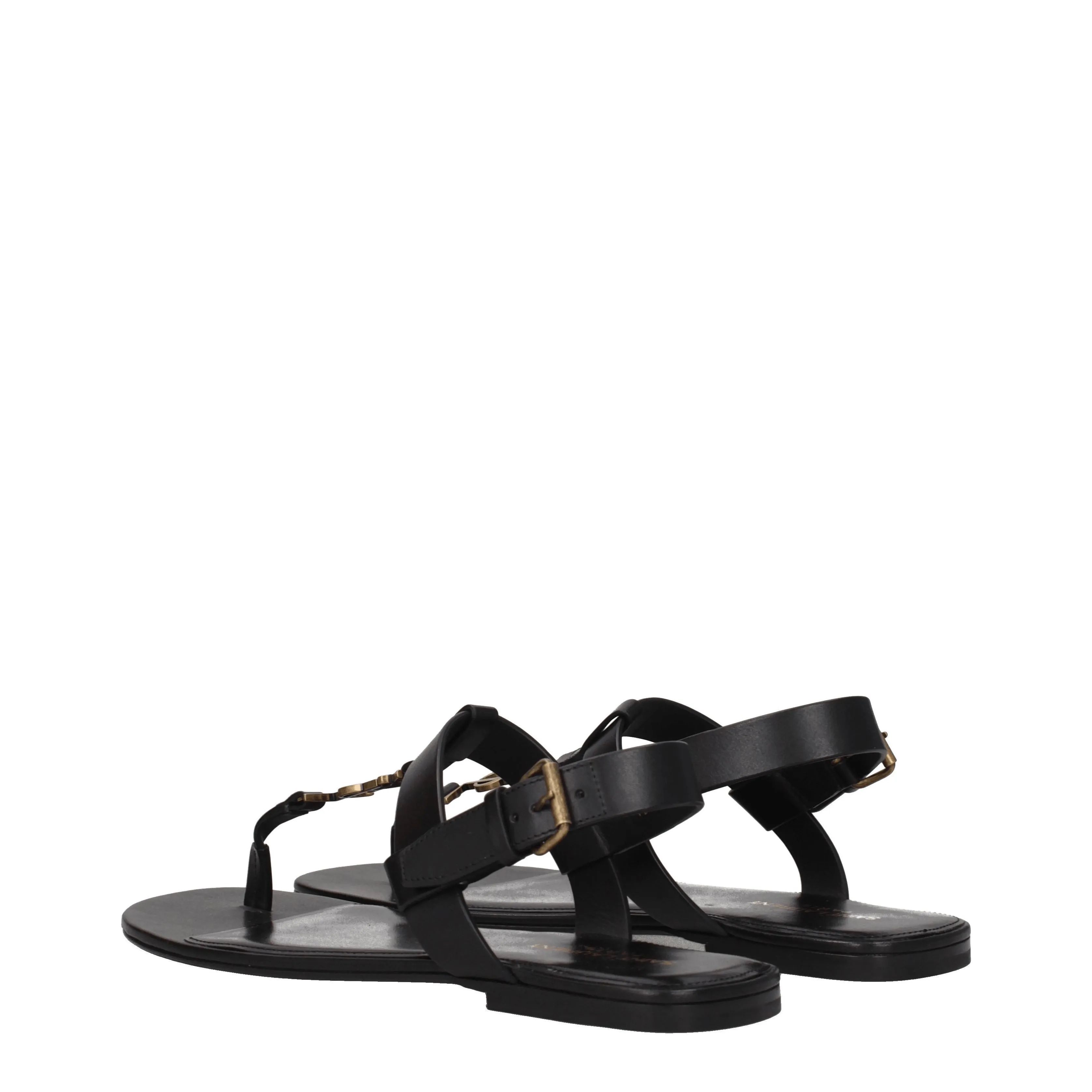 Saint Laurent Infradito Cassandra Uomo Pelle Nero