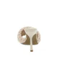 Sandalo con tacco Steve Madden JESSYCA BONE in tessuto e ecopelle ghiaccio e perla