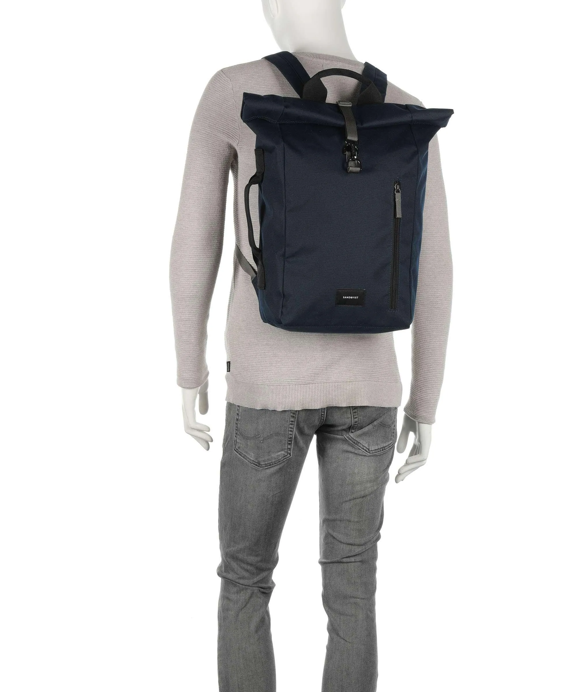  Sandqvist Ground Dante Vegan Zaino roll-top poliestere riciclato verde scuro  