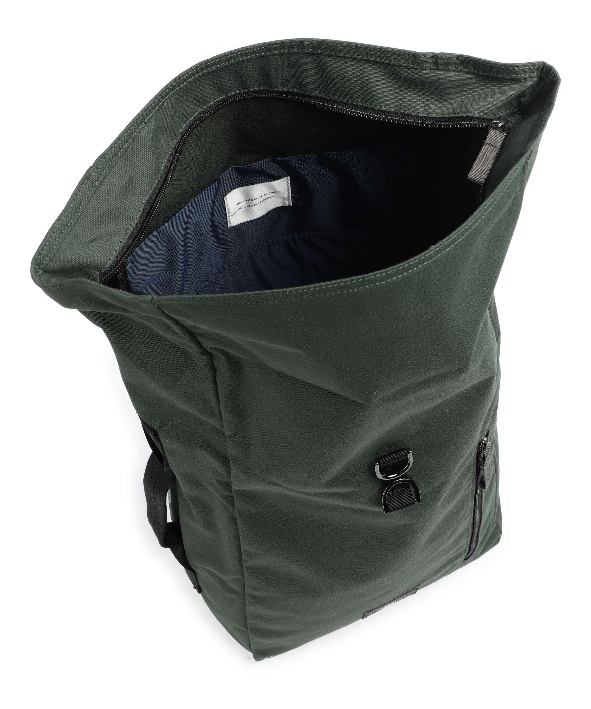  Sandqvist Ground Dante Vegan Zaino roll-top poliestere riciclato verde scuro  