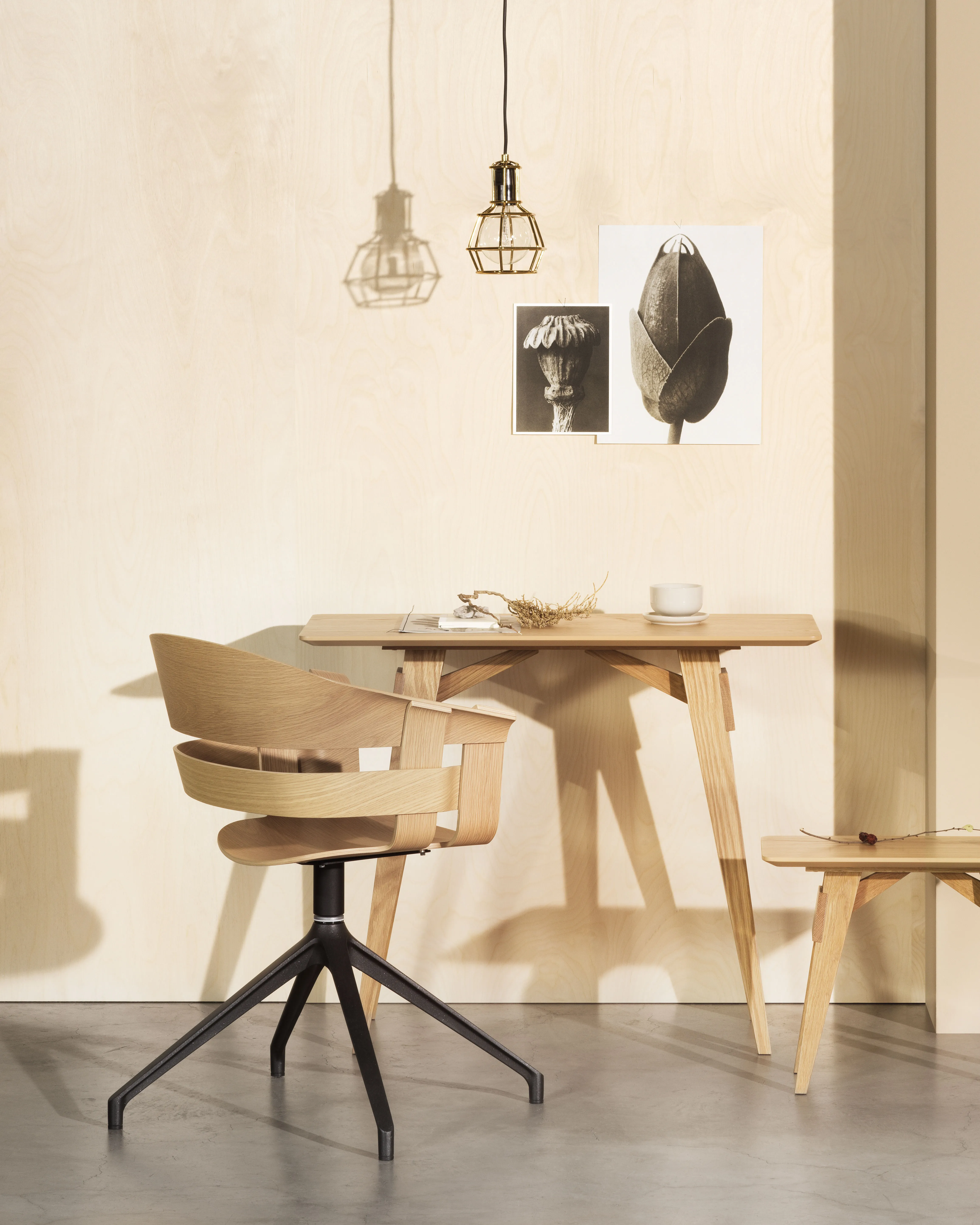Sedia da ufficio Wick Chair.jj{font-size:18px}rovere, gambe in metallo grigio