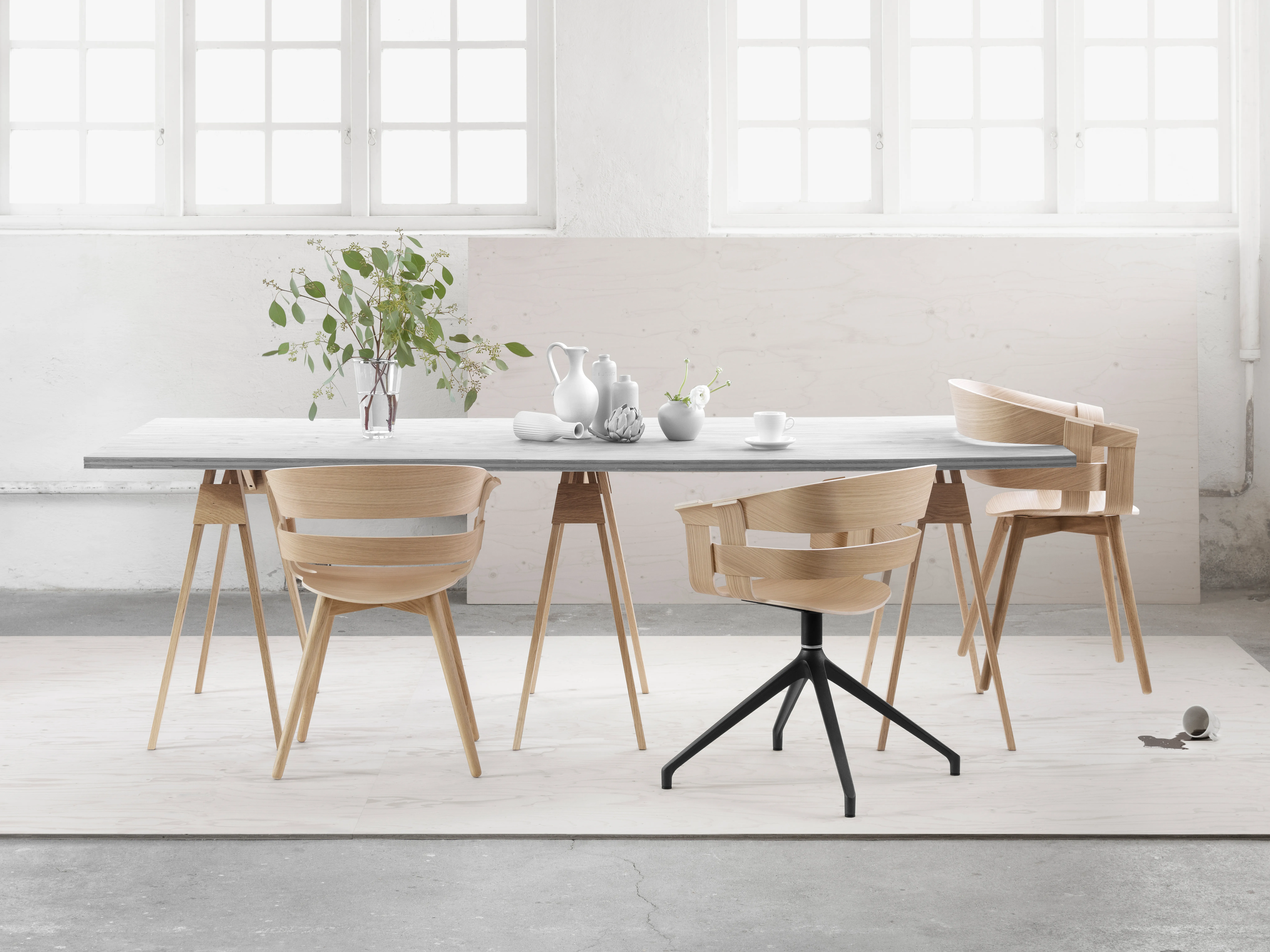 Sedia da ufficio Wick Chair.jj{font-size:18px}rovere, gambe in metallo grigio