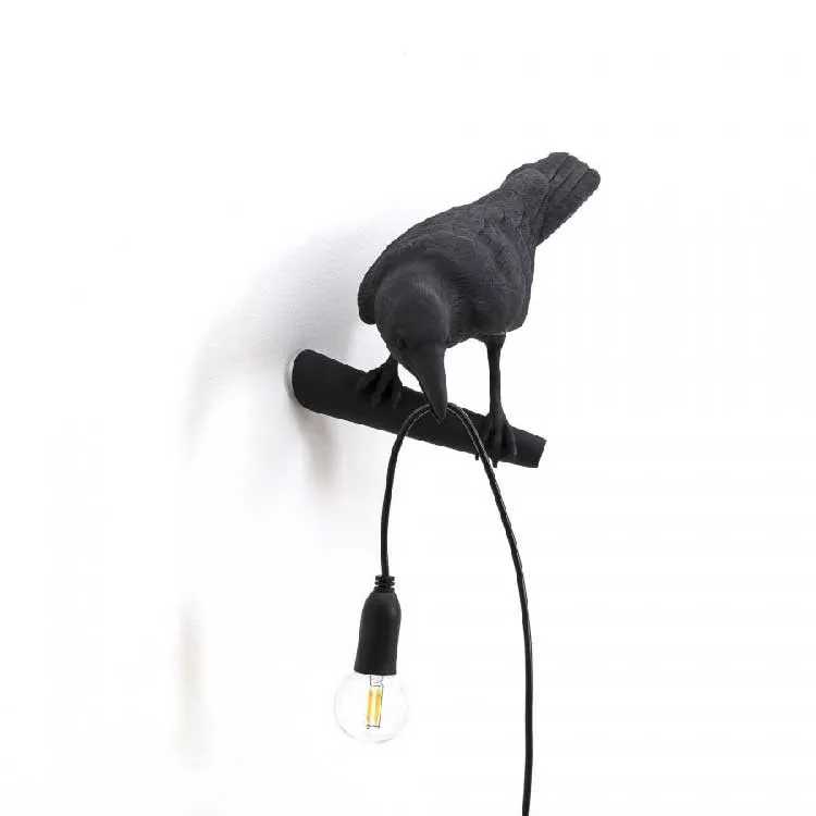 Seletti  Lampada da parete a LED moderna in resina versione da sinistra Bird - 2W - 2200k Luce Calda