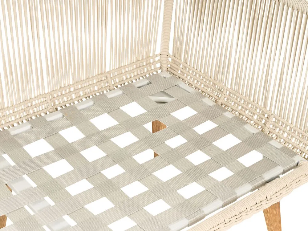 Set di divani angolari da giardino 5 posti ALCAMO Lato Sinistro Legno d'acacia Beige