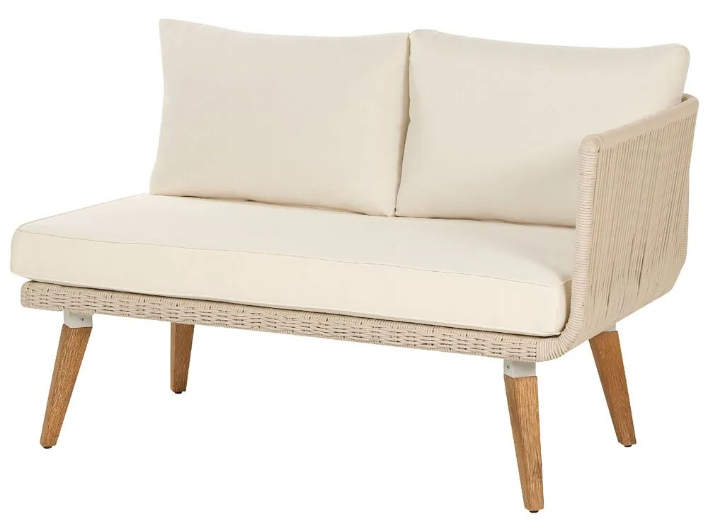 Set di divani angolari da giardino 5 posti ALCAMO Lato Sinistro Legno d'acacia Beige