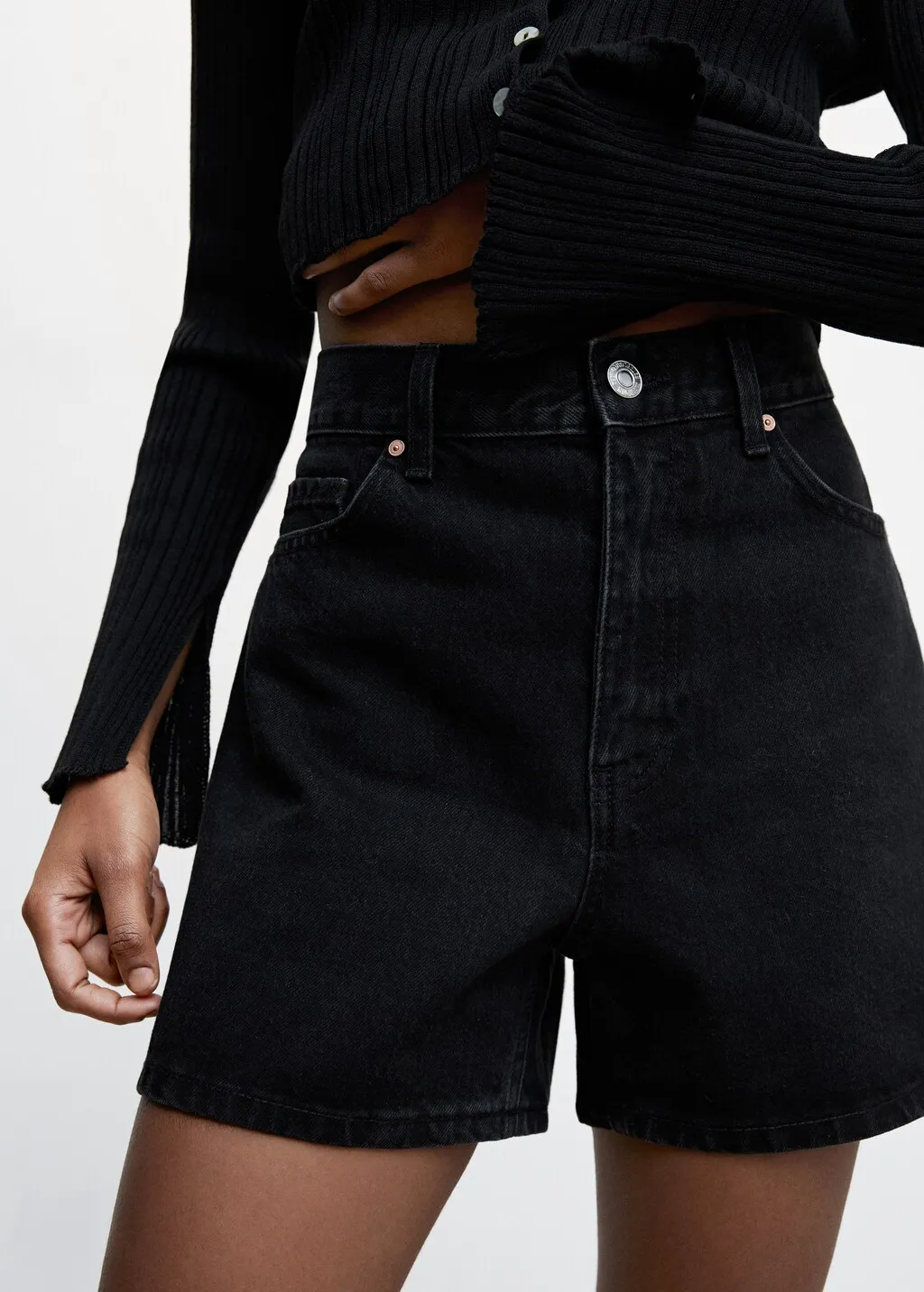 Short denim vita alta