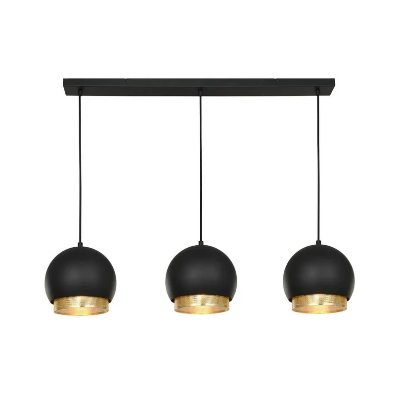 Sivaniel 3 Lampada a Sospensione Nero/Oro - Lucande | Acquista online