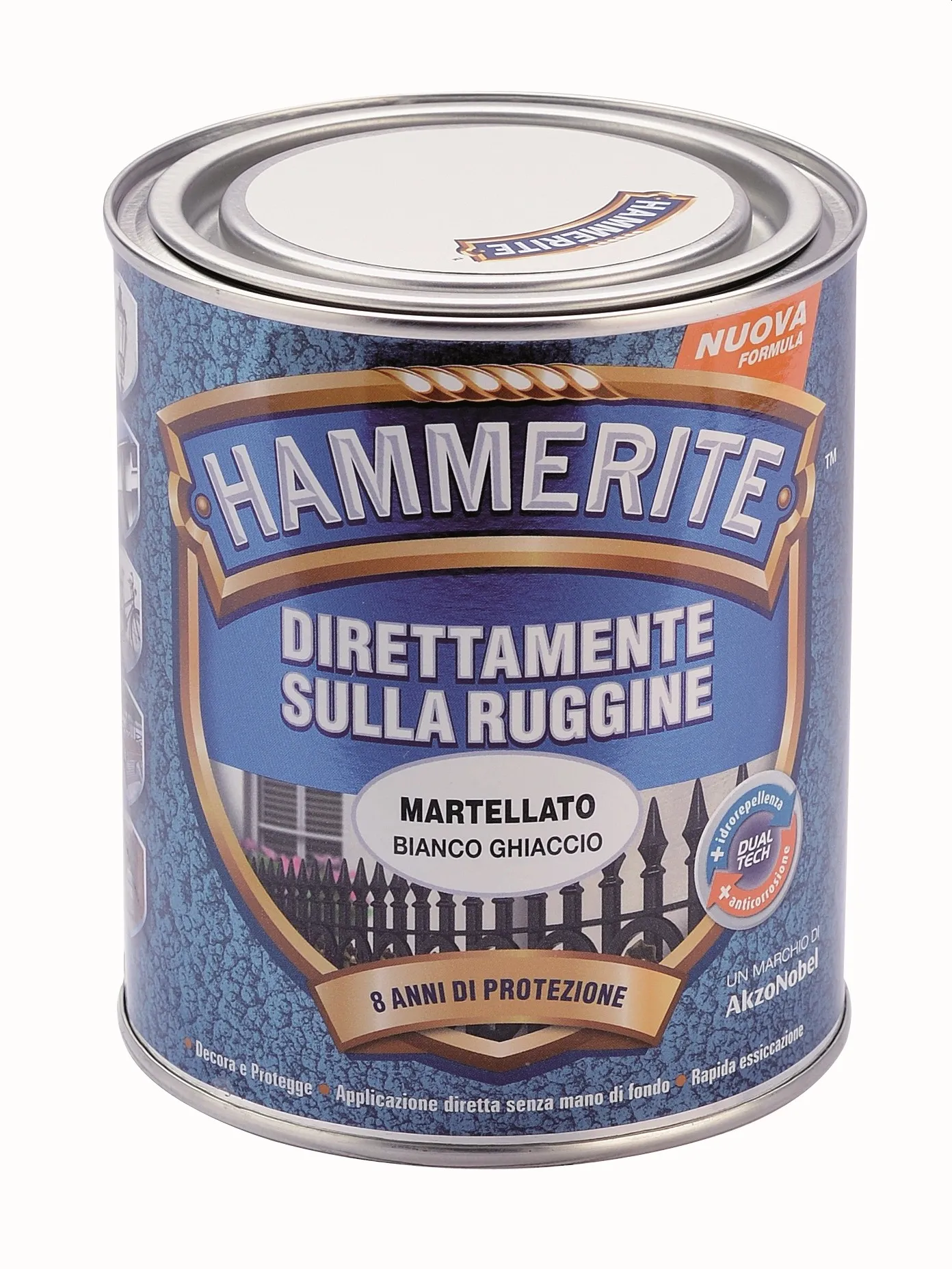 Smalto Hammerite martellato bianco ghiaccio 750 ml