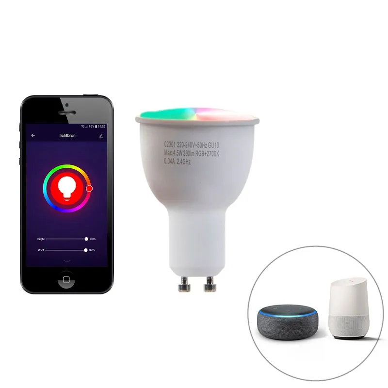 Smart spot moderno nero con GU10 3 luci IP44- Ducha