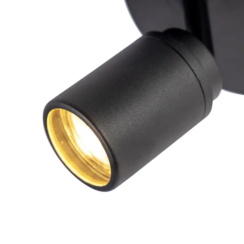 Smart spot moderno nero con GU10 3 luci IP44- Ducha