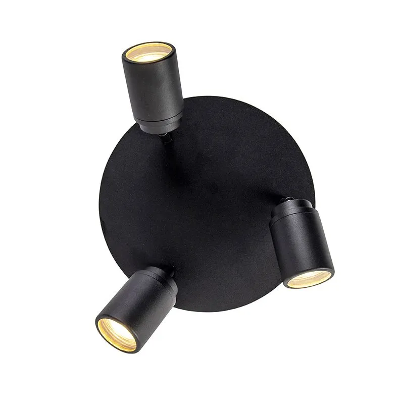 Smart spot moderno nero con GU10 3 luci IP44- Ducha