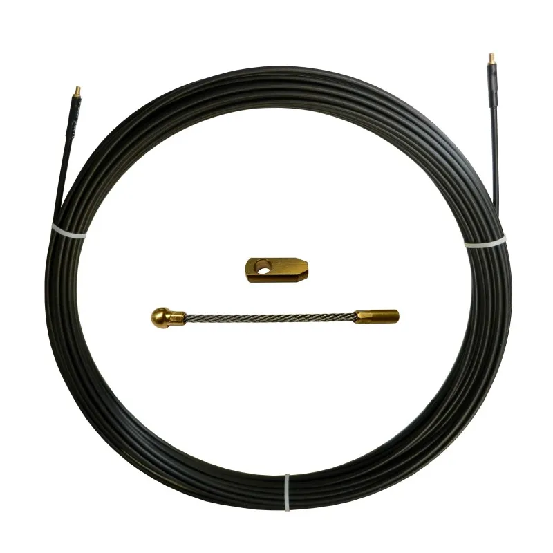 Sonda tiracavi in Nylon-acciaio, nera, Ø6 mm, 50 metri