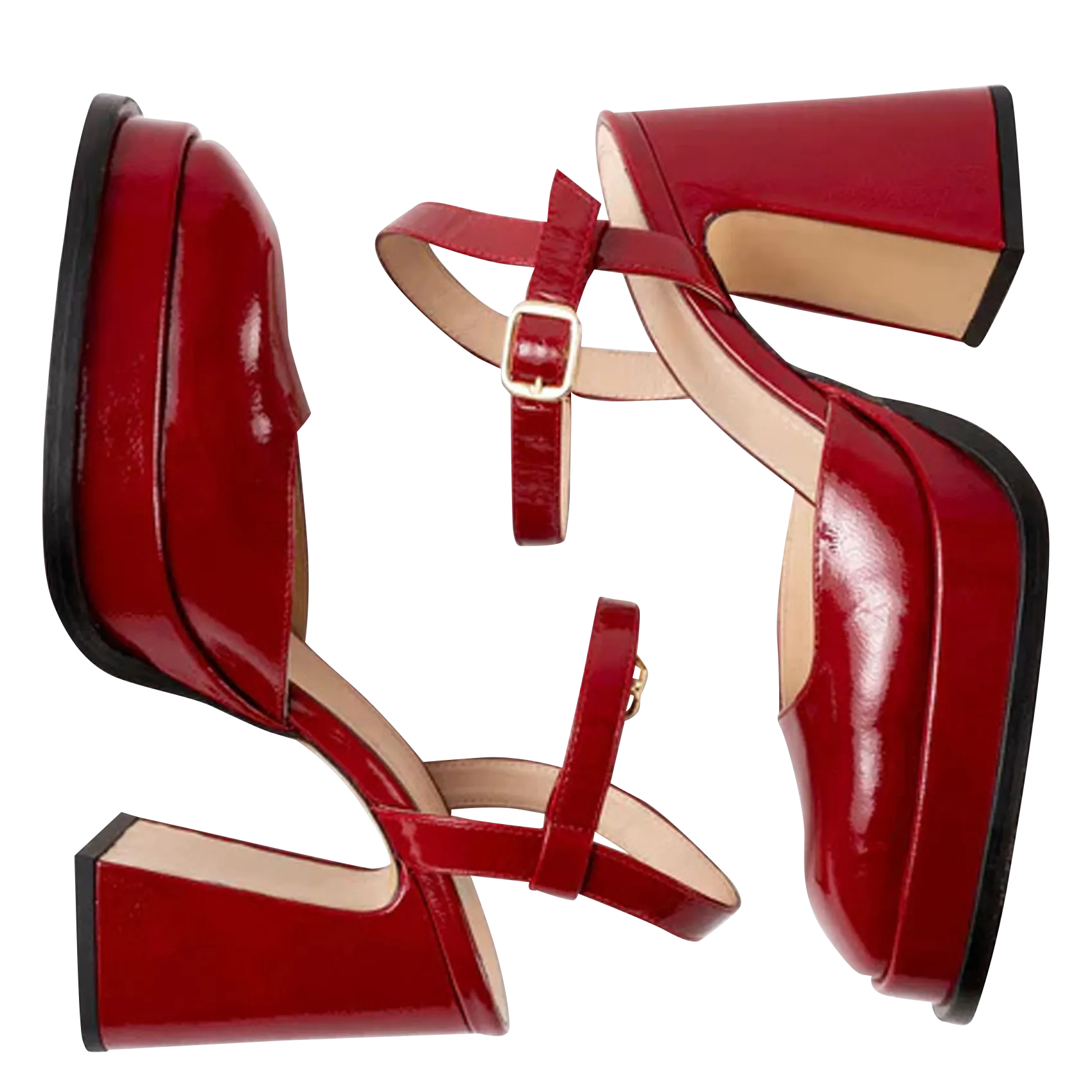  SOULIER MARTINEZ   MALASANA - Decolleté a punta quadrata in vernice di cuoio | Rosso