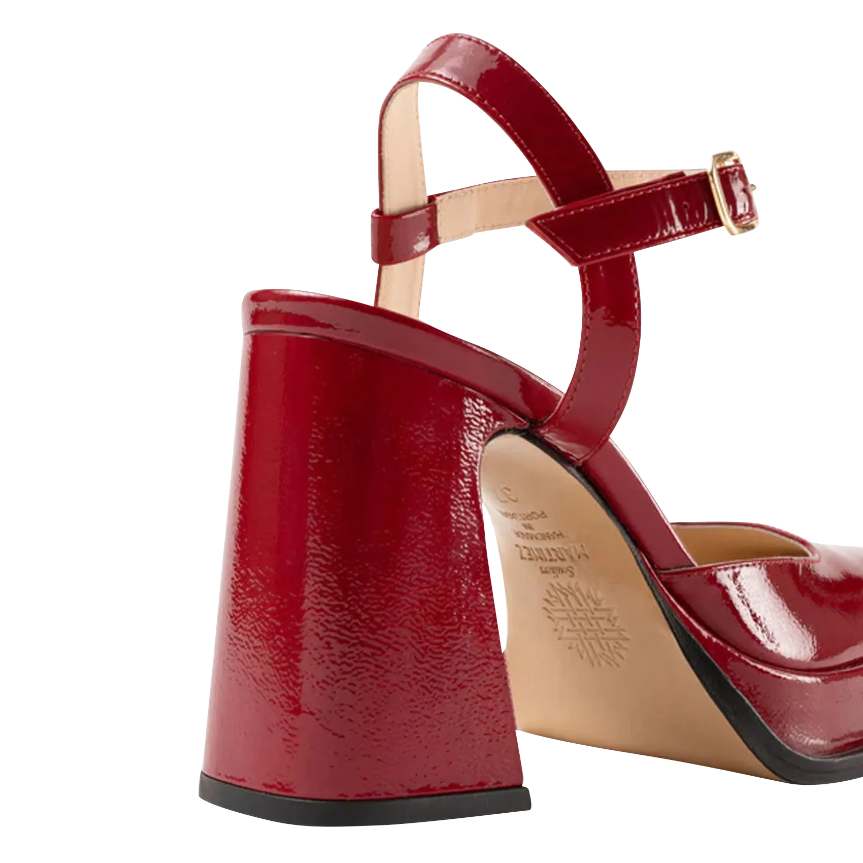  SOULIER MARTINEZ   MALASANA - Decolleté a punta quadrata in vernice di cuoio | Rosso