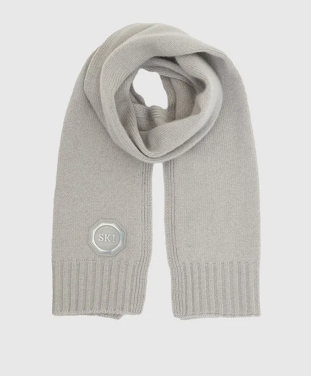 Stefano Ricci Sciarpa per bambini in cashmere grigio chiaro YAK6S10SCIF6SA04