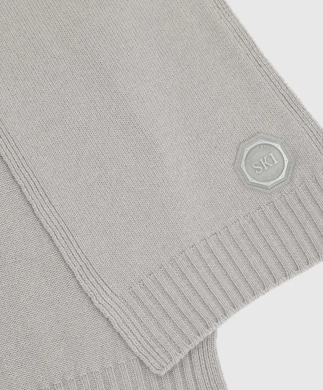 Stefano Ricci Sciarpa per bambini in cashmere grigio chiaro YAK6S10SCIF6SA04
