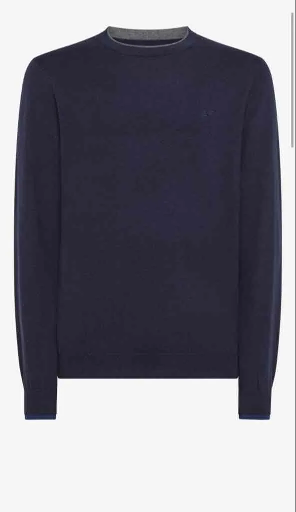 Sun 68  ---------    ------------ abbigliamento maglia round double rib blu