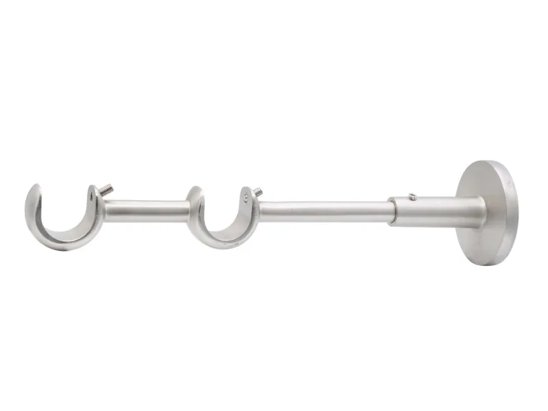 Supporto a parete doppio per bastone tenda argento Ø 2 cm L 20 cm