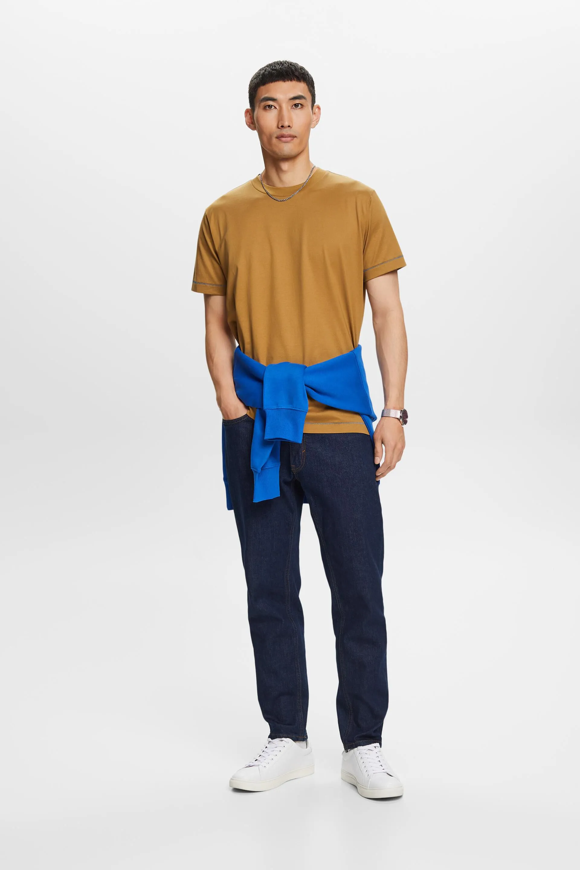 T-shirt a girocollo in jersey di 100% cotone